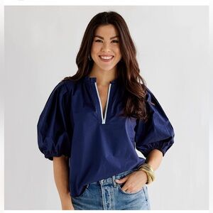 Caryn Lawn Anna top in navy